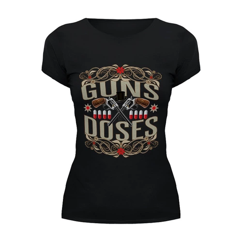 Заказать женскую футболку в Москве. Футболка базовая Guns n Roses от Djimas Leonki - готовые дизайны и нанесение принтов.