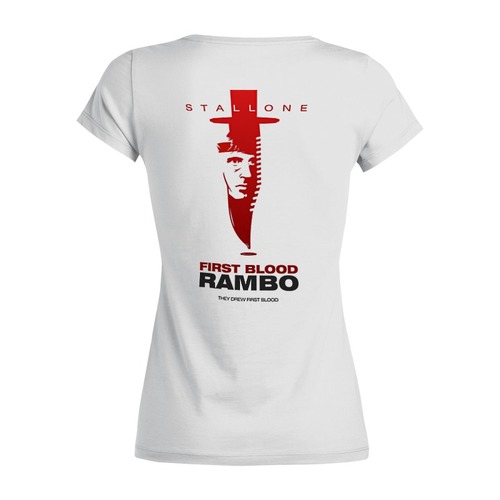 Заказать женскую футболку в Москве. Футболка базовая Rambo от Leichenwagen - готовые дизайны и нанесение принтов.