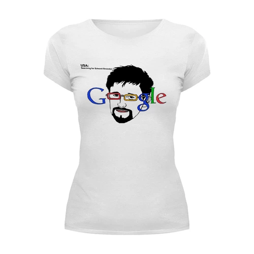 Заказать женскую футболку в Москве. Футболка базовая Edward Snowden от Leichenwagen - готовые дизайны и нанесение принтов.