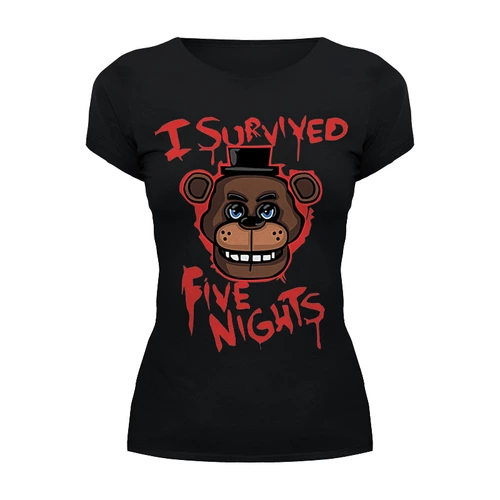 Заказать женскую футболку в Москве. Футболка базовая Five Nights at Freddy  от cherdantcev - готовые дизайны и нанесение принтов.