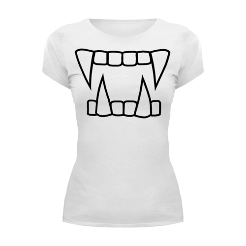 Заказать женскую футболку в Москве. Футболка базовая Teeth Vampire от balden - готовые дизайны и нанесение принтов.