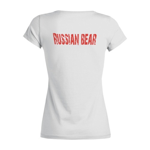 Заказать женскую футболку в Москве. Футболка базовая Russian Bear от Andrey Akimov - готовые дизайны и нанесение принтов.