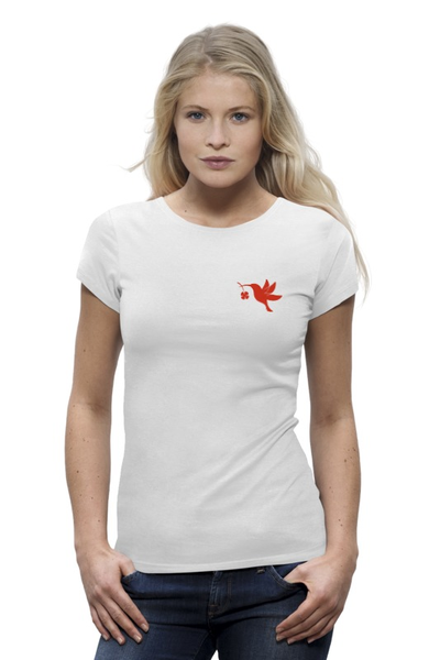 Заказать женскую футболку в Москве. Футболка базовая Humming Bird от Amy Saroyan - готовые дизайны и нанесение принтов.