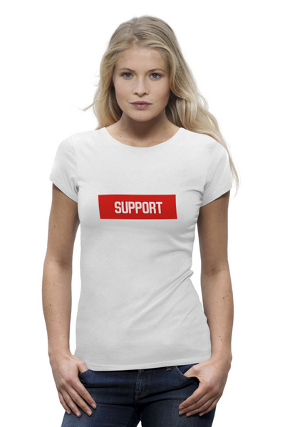 Заказать женскую футболку в Москве. Футболка базовая  Support от THE_NISE  - готовые дизайны и нанесение принтов.