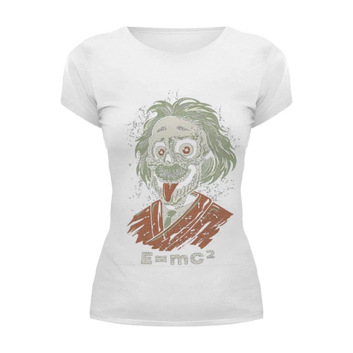 Заказать женскую футболку в Москве. Футболка базовая Зомби Эйнштейн  от iZOMBIE - готовые дизайны и нанесение принтов.