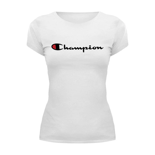 Заказать женскую футболку в Москве. Футболка базовая Champion от DESIGNER   - готовые дизайны и нанесение принтов.