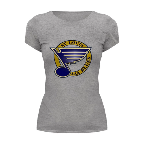 Заказать женскую футболку в Москве. Футболка базовая St Louis Blues / NHL USA от KinoArt - готовые дизайны и нанесение принтов.