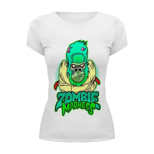 Заказать женскую футболку в Москве. Футболка базовая Zombie Madness от Leichenwagen - готовые дизайны и нанесение принтов.