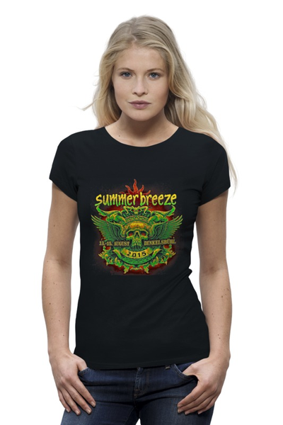 Заказать женскую футболку в Москве. Футболка базовая Summer Breeze от Leichenwagen - готовые дизайны и нанесение принтов.
