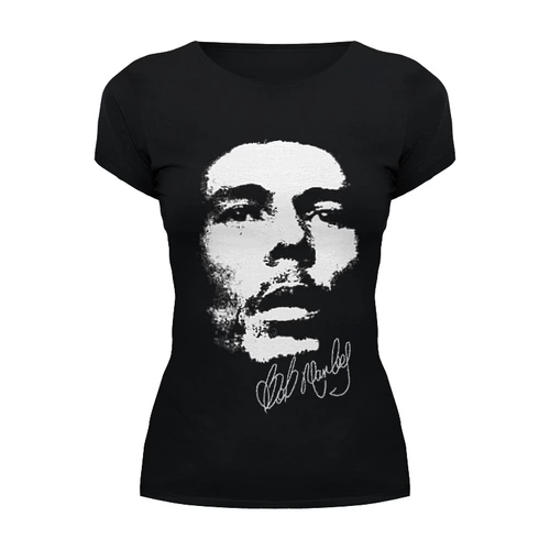 Заказать женскую футболку в Москве. Футболка базовая Bob Marley от Denis M. - готовые дизайны и нанесение принтов.