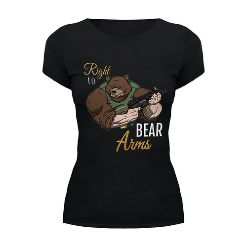 Заказать женскую футболку в Москве. Футболка базовая Bear Arms от Leichenwagen - готовые дизайны и нанесение принтов.