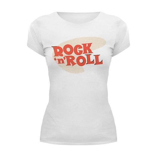 Заказать женскую футболку в Москве. Футболка базовая Rock'n'Roll retro от Fix Print - готовые дизайны и нанесение принтов.