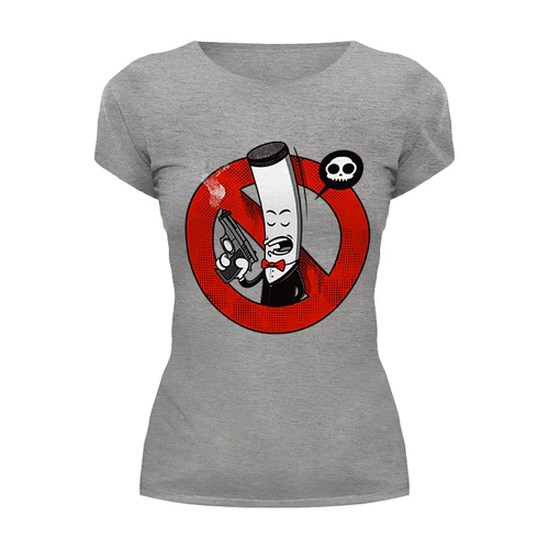 Заказать женскую футболку в Москве. Футболка базовая Курение Убивает! (Сигарета) от coolmag - готовые дизайны и нанесение принтов.