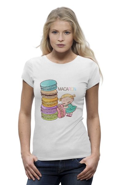 Заказать женскую футболку в Москве. Футболка базовая macaron от наталья  - готовые дизайны и нанесение принтов.