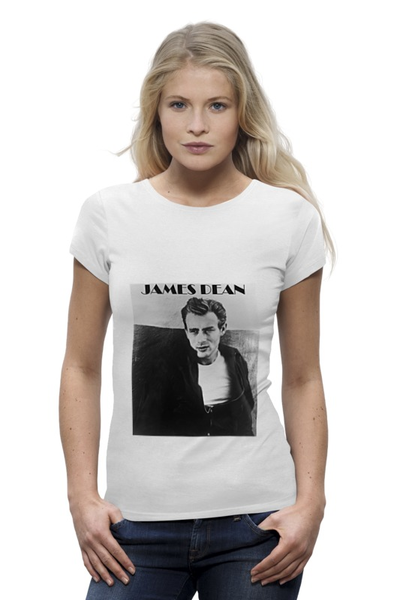 Заказать женскую футболку в Москве. Футболка базовая Джеймс Дин James Dean Бунтарь без Причины от James Dean - готовые дизайны и нанесение принтов.