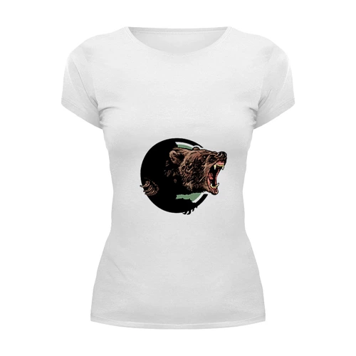 Заказать женскую футболку в Москве. Футболка базовая Медведь от YellowCloverShop - готовые дизайны и нанесение принтов.