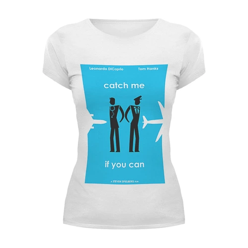 Заказать женскую футболку в Москве. Футболка базовая Catch Me от KinoArt - готовые дизайны и нанесение принтов.