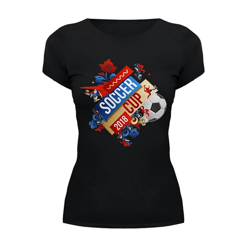 Заказать женскую футболку в Москве. Футболка базовая Soccer Cup 2018 от Vita Lobas - готовые дизайны и нанесение принтов.