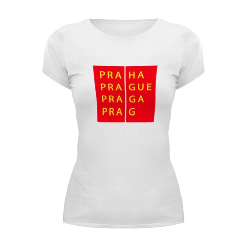 Заказать женскую футболку в Москве. Футболка базовая Прага от all1service - готовые дизайны и нанесение принтов.