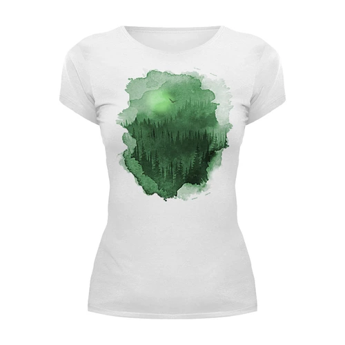 Заказать женскую футболку в Москве. Футболка базовая Forest от oneredfoxstore@gmail.com - готовые дизайны и нанесение принтов.