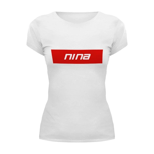Заказать женскую футболку в Москве. Футболка базовая Имя Nina от THE_NISE  - готовые дизайны и нанесение принтов.