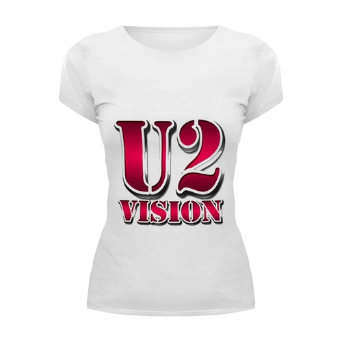 Заказать женскую футболку в Москве. Футболка базовая рок -группа U2 от Fedor - готовые дизайны и нанесение принтов.