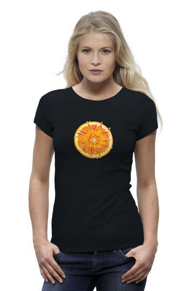 Заказать женскую футболку в Москве. Футболка базовая Апельсин от kolok - готовые дизайны и нанесение принтов.