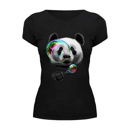 Заказать женскую футболку в Москве. Футболка базовая Панда от Xieros - готовые дизайны и нанесение принтов.