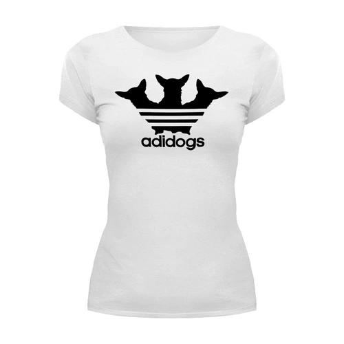 Заказать женскую футболку в Москве. Футболка базовая Adidogs от balden - готовые дизайны и нанесение принтов.