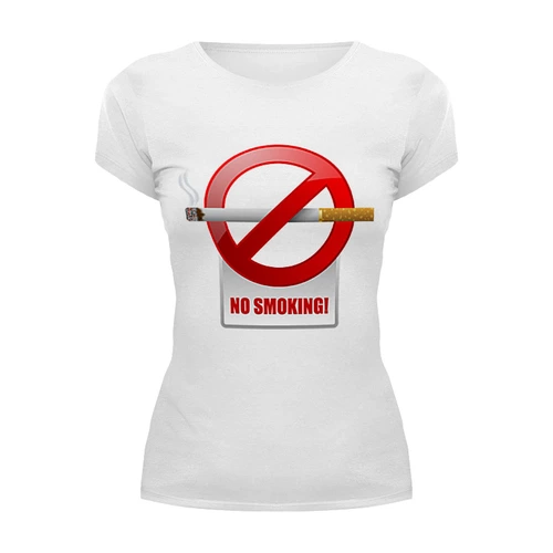Заказать женскую футболку в Москве. Футболка базовая NO SMOKING от Jimmy Flash - готовые дизайны и нанесение принтов.