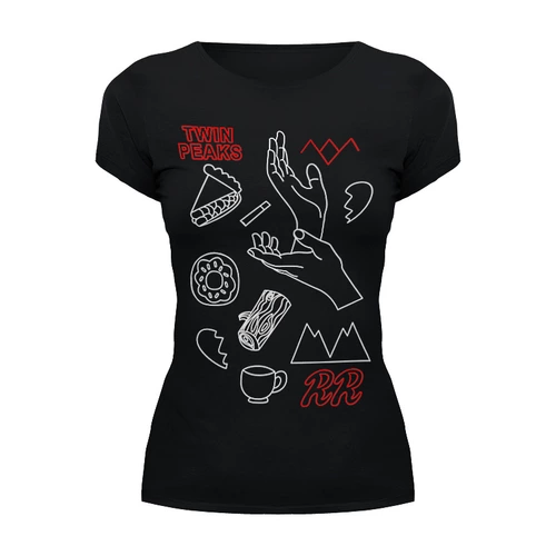Заказать женскую футболку в Москве. Футболка базовая Твин Пикс от geekbox - готовые дизайны и нанесение принтов.