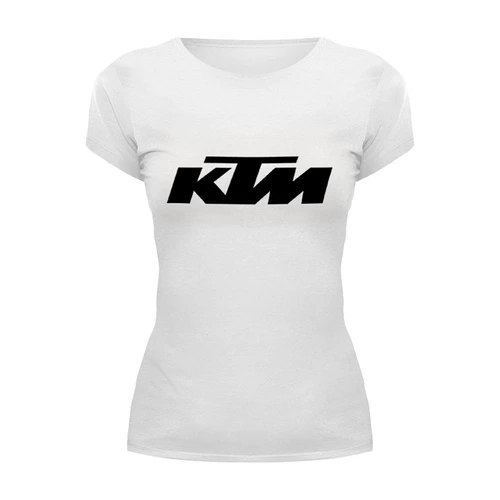Заказать женскую футболку в Москве. Футболка базовая KTM moto от poluektoff@bmail.ru - готовые дизайны и нанесение принтов.