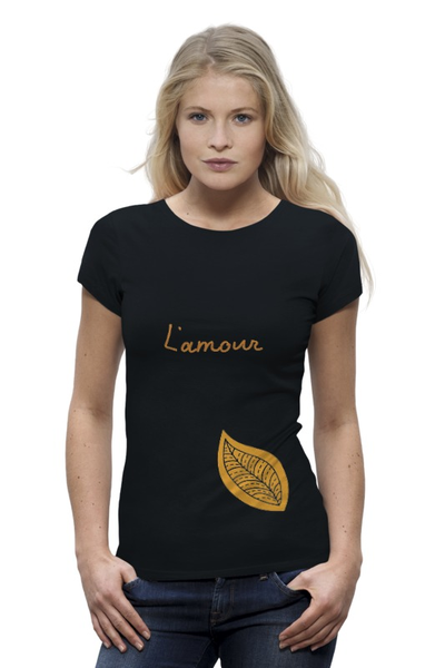 Заказать женскую футболку в Москве. Футболка базовая SimpleLove от yellowgreenmann - готовые дизайны и нанесение принтов.