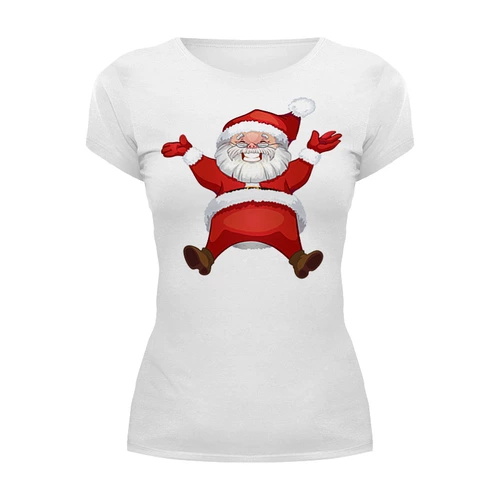 Заказать женскую футболку в Москве. Футболка базовая Санта Клаус от Jimmy Flash - готовые дизайны и нанесение принтов.