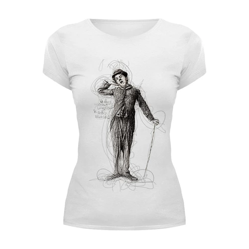 Заказать женскую футболку в Москве. Футболка базовая Charlie Chaplin от Leichenwagen - готовые дизайны и нанесение принтов.