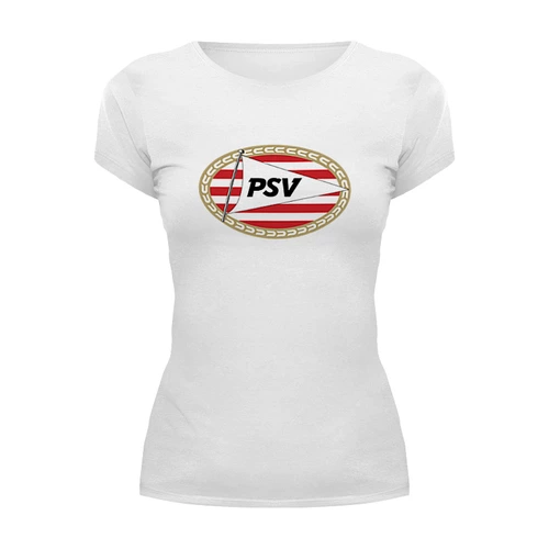 Заказать женскую футболку в Москве. Футболка базовая PSV FC от THE_NISE  - готовые дизайны и нанесение принтов.