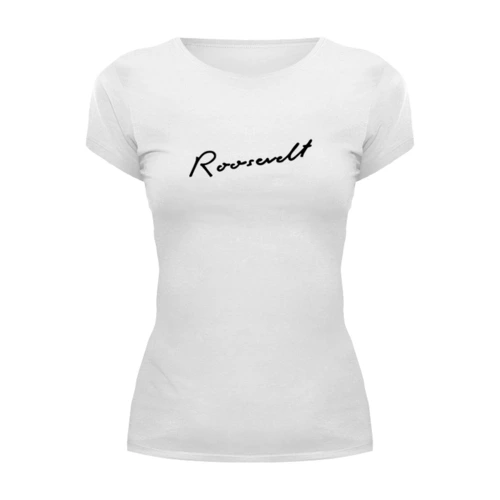 Заказать женскую футболку в Москве. Футболка базовая Roosevelt blue t-shirt от Alcochat - готовые дизайны и нанесение принтов.