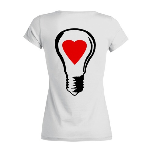 Заказать женскую футболку в Москве. Футболка базовая LAMP ON BACK! SWITCH ON YOUR LOVE! от HANS ZOGS - готовые дизайны и нанесение принтов.