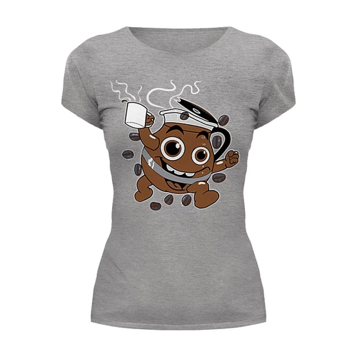 Заказать женскую футболку в Москве. Футболка базовая КОФЕ (Coffee) от coolmag - готовые дизайны и нанесение принтов.