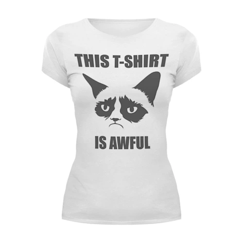 Заказать женскую футболку в Москве. Футболка базовая Grumpy Cat от geekbox - готовые дизайны и нанесение принтов.