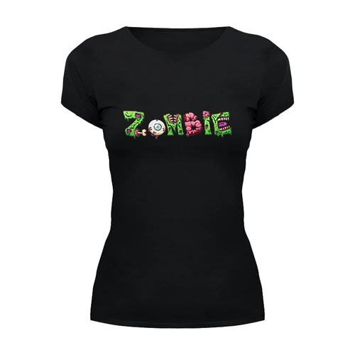 Заказать женскую футболку в Москве. Футболка базовая Zombie от THE_NISE  - готовые дизайны и нанесение принтов.