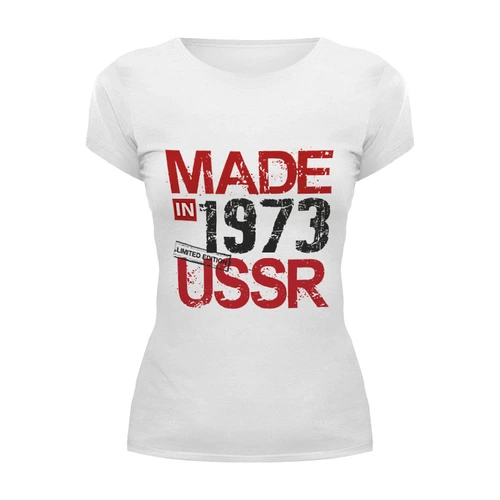 Заказать женскую футболку в Москве. Футболка базовая 1973 год рождения от Djimas Leonki - готовые дизайны и нанесение принтов.