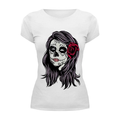 Заказать женскую футболку в Москве. Футболка базовая Skull Girls от denis01001 - готовые дизайны и нанесение принтов.