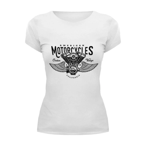 Заказать женскую футболку в Москве. Футболка базовая Motocycles от kreed - готовые дизайны и нанесение принтов.
