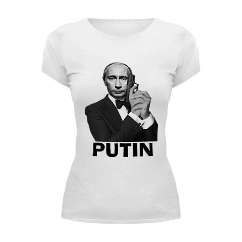 Заказать женскую футболку в Москве. Футболка базовая Путин  от Savara - готовые дизайны и нанесение принтов.