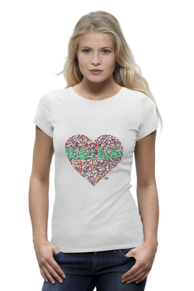 Заказать женскую футболку в Москве. Футболка базовая Heart Beat от OEX design - готовые дизайны и нанесение принтов.
