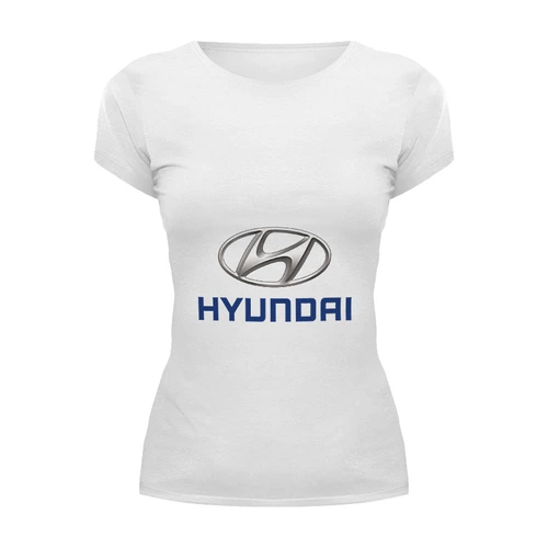 Заказать женскую футболку в Москве. Футболка базовая Hyundai от autostal@mail.ru - готовые дизайны и нанесение принтов.
