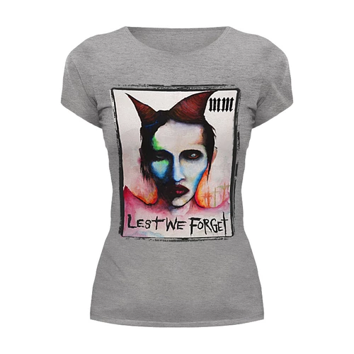 Заказать женскую футболку в Москве. Футболка базовая Marilyn Manson / Lest We Forget от OEX design - готовые дизайны и нанесение принтов.