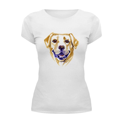 Заказать женскую футболку в Москве. Футболка базовая  Собака от THE_NISE  - готовые дизайны и нанесение принтов.