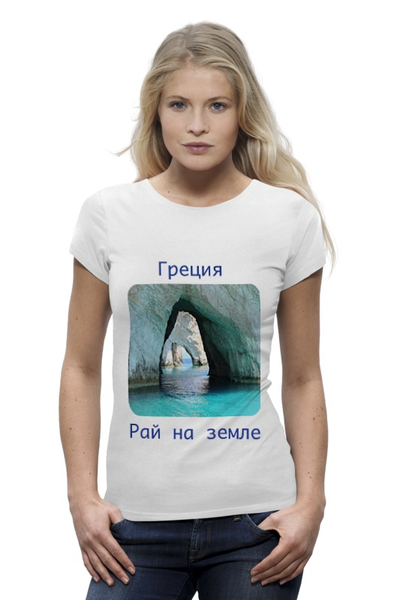 Заказать женскую футболку в Москве. Футболка базовая Греция, Закинф. от Marat Yazov - готовые дизайны и нанесение принтов.